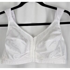 New Bra Playtex 18-hr 42B Padded Straps‎ Front Close White 4695 Wire Free